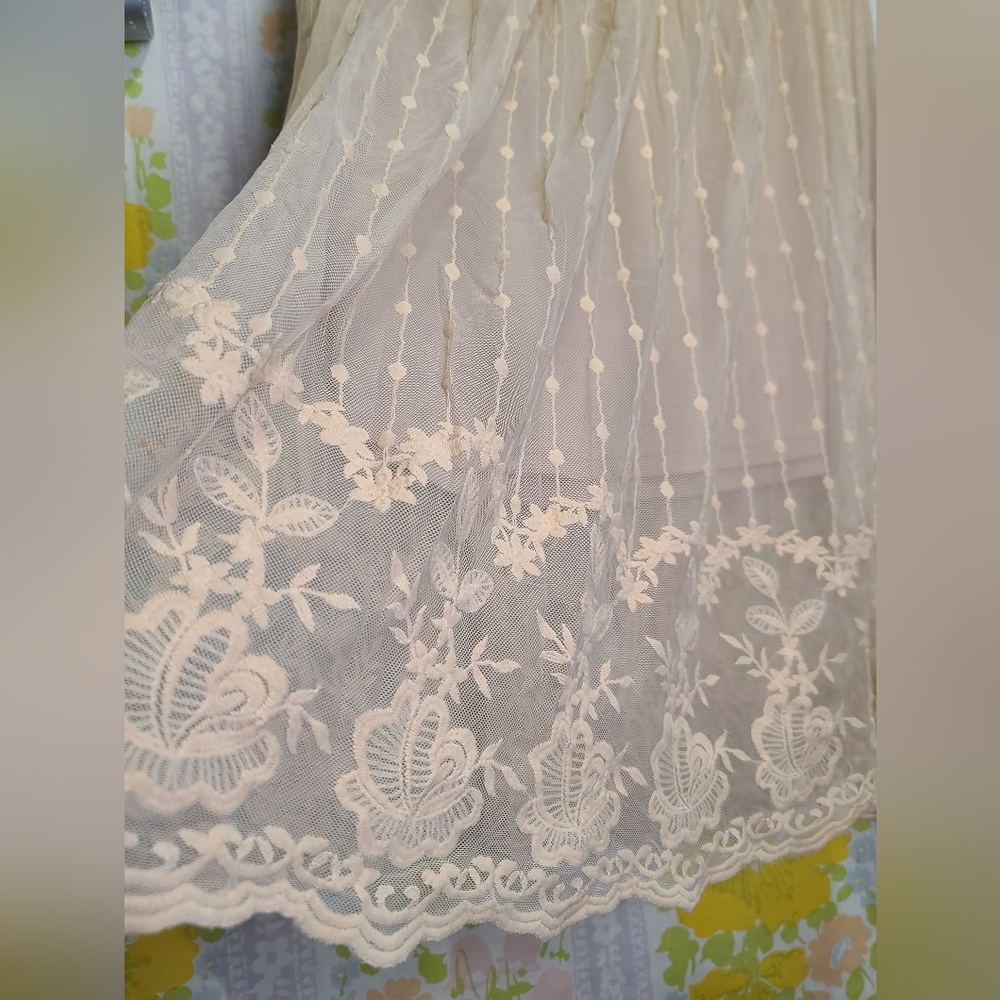 Lace midi skirt soft pink lace - Picture 2 of 7